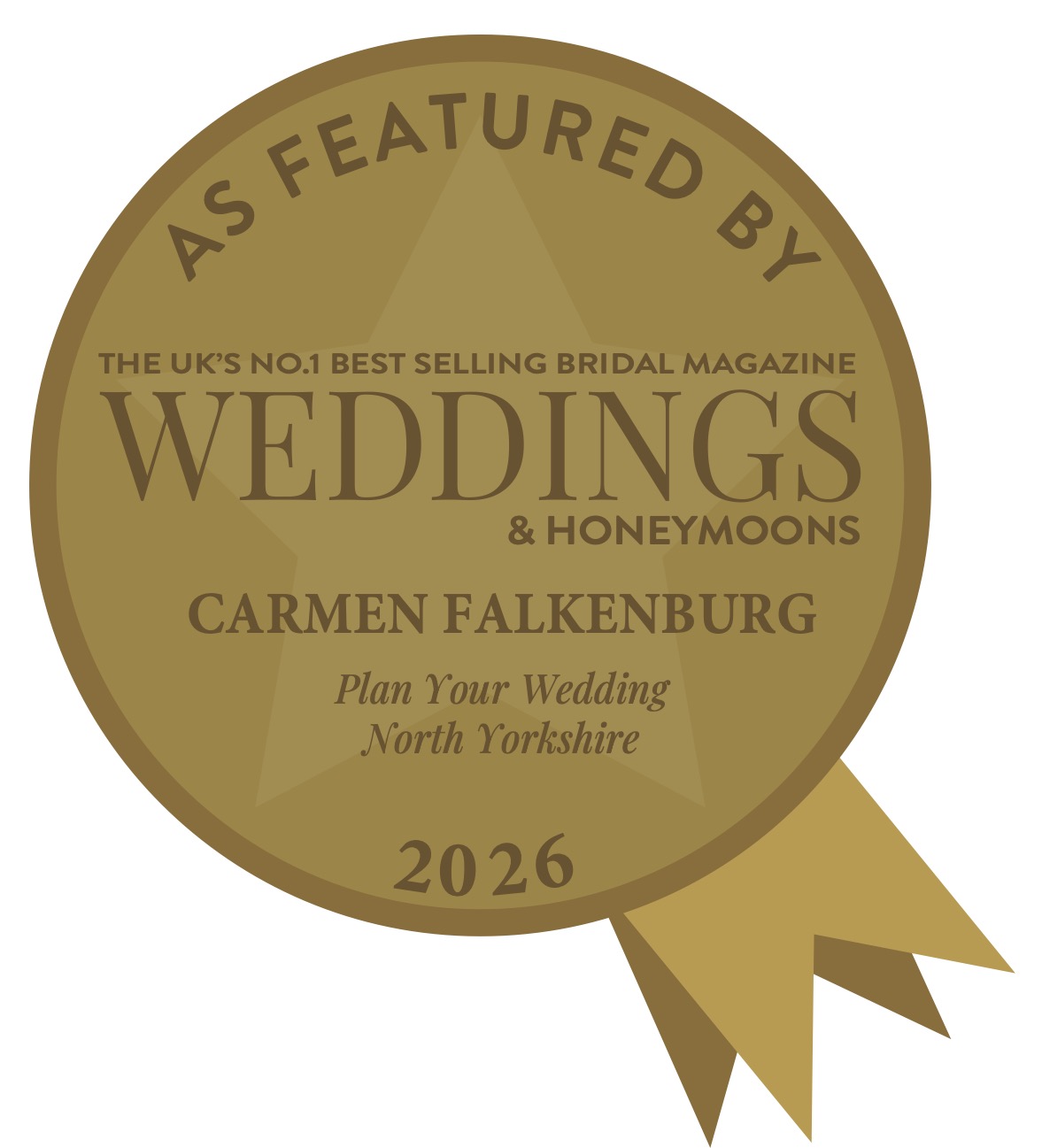 Recommended Wedding Photographer rosette